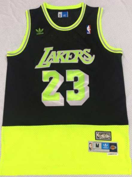 Men Los Angeles Lakers 23 James Black Nike NBA Jerseys2 Print